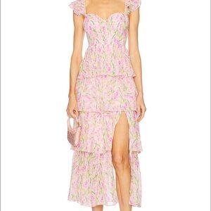 ASTR the Label Midsommer Floral Pink Tiered Dress